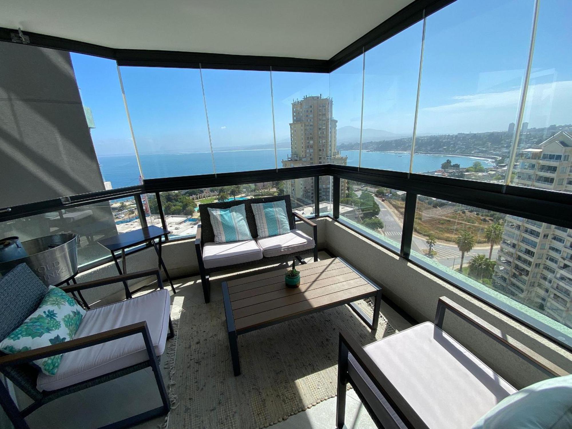 Acogedor Depto Con Vista Despejada En Concon. Apartamento *